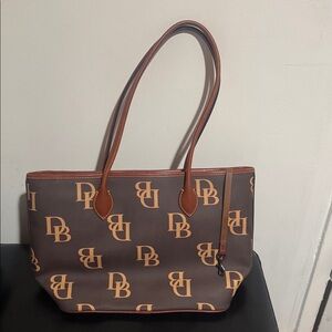 Dooney & Bourke Brown and Tan Logo Tote